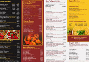 Indian Sizzler menu