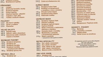 Restaurace Hanačka menu