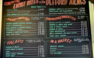 The Defford Arms menu