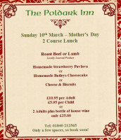 The Poldark Inn menu