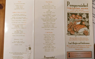 Pumpernickel Coffee Shop menu