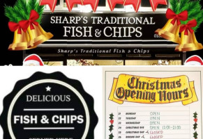 Sharp's Fish Chips inside