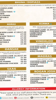 Samad Cottage menu