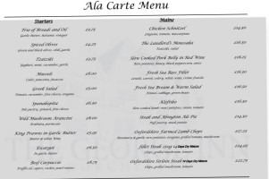 The Carriages The George menu
