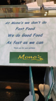 Mona's Cafe menu