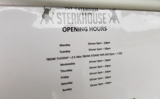 The Gatehouse Steakhouse menu