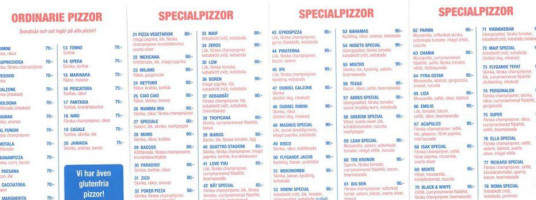 Pizzeria Rimini menu