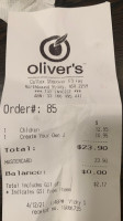 Oliver's menu