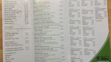 Vindaloo menu