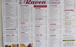 Raven Chinese Takeaway menu