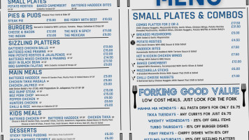 The George Dragon menu