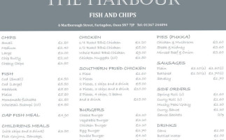 The Harbour Fish Chips Faringdon menu