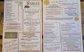 Fables Coffee House menu