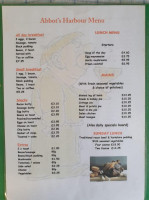 Abbots Harbour Licensed Cafe menu