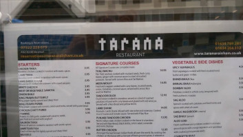 Tarana menu