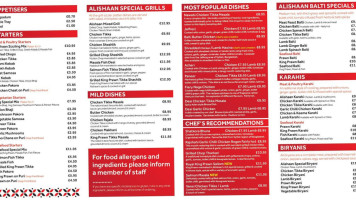 Alishaan Indian Bistro menu