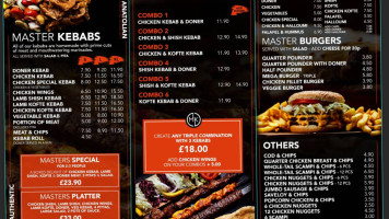 Master Kebabs menu