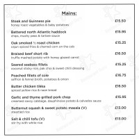 Eglinton Arms menu