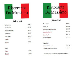Da Massimo menu
