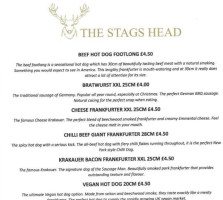 The Stags Head menu