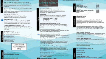 The Waterfront And Grill menu