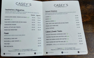 Casey's Coffee House menu