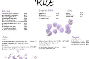 Rice: The Sushi menu