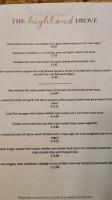 The Highland Drove Inn menu
