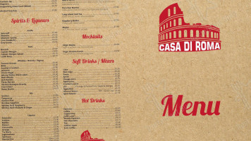 Casa Di Roma menu