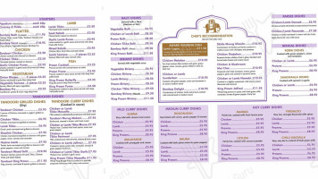 Bombay Nite menu
