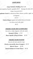 Feversham Arms Inn menu