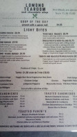 The Lomond Tearoom And Chocolate Shop menu