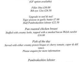 Rib And Oyster menu