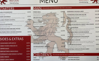 Red Lion Inn menu