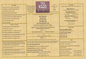 The Hide Steakhouse menu