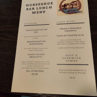 Horseshoe Saddlers menu