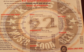 Kash 22 menu