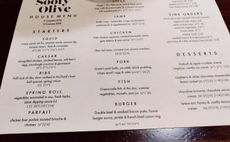 The Sooty Olive menu