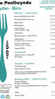 Tafarn Y Penllwyndu Country Inn menu