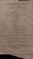 The Wheatsheaf menu