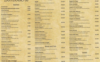Zafferano 68 menu