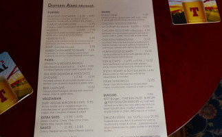 Dufferin Arms, Killyleagh menu