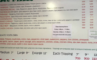 Traynors Carry-out menu