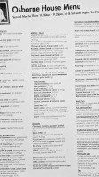 Osborne's Cafe And Grill menu