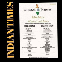 Indian Times menu