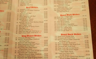 The Great Wall menu