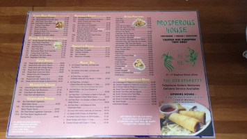 Prosperous House Chinese European Takeaway menu