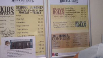 Argyll Cafe menu