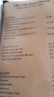 The Old Boat House menu