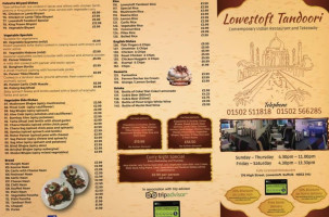 The Lowestoft Tandoori menu